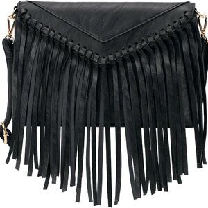 Tassel Crossbody Purse for Women PU Leather Western Hobo Fringe Handbag Shoulder